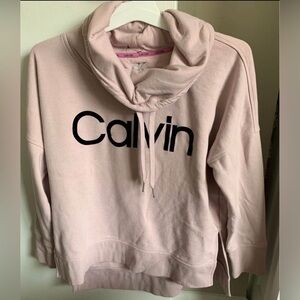 Calvin Klein Pink Pullover Sweatshirt Women's M Cowl Neck Long Sleeve